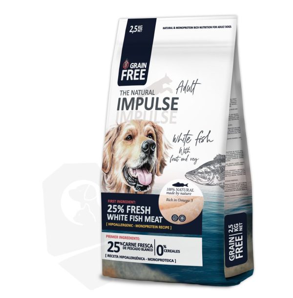 The natural Impulse Dog Adult White Fish Grain Free