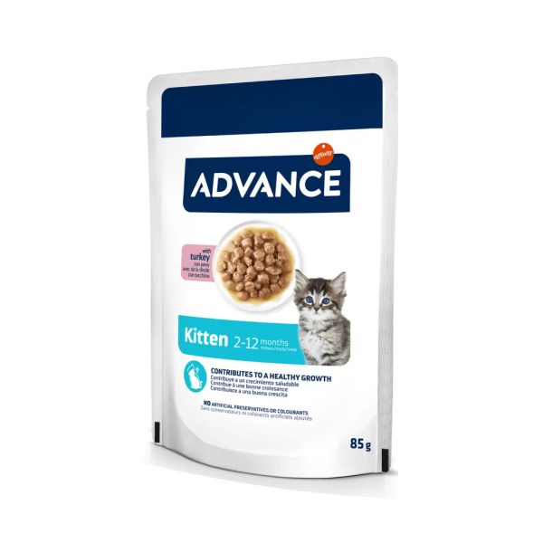 ADVANCE BOCADITOS EN SALSA KITTEN CON PAVO 85grs