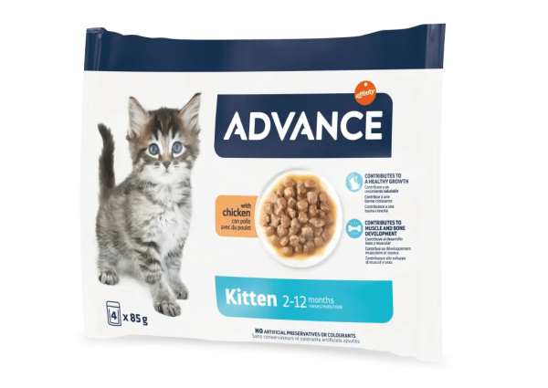 ADVANCE BOCADITOS EN SALSA KITTEN CON POLLO 340grs