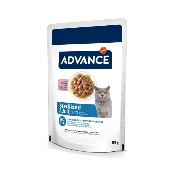 ADVANCE BOCADITOS EN SALSA ADULTO ESTERILIZADO PAVO 85G
