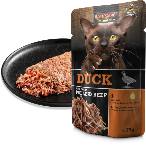 LEONARDO PATO CON CARNE DESMENUZADA EXTRA 70g