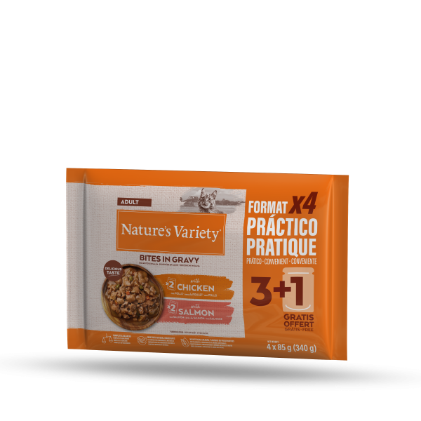 Nature's Variety Bocaditos en salsa con Pollo o Salmón