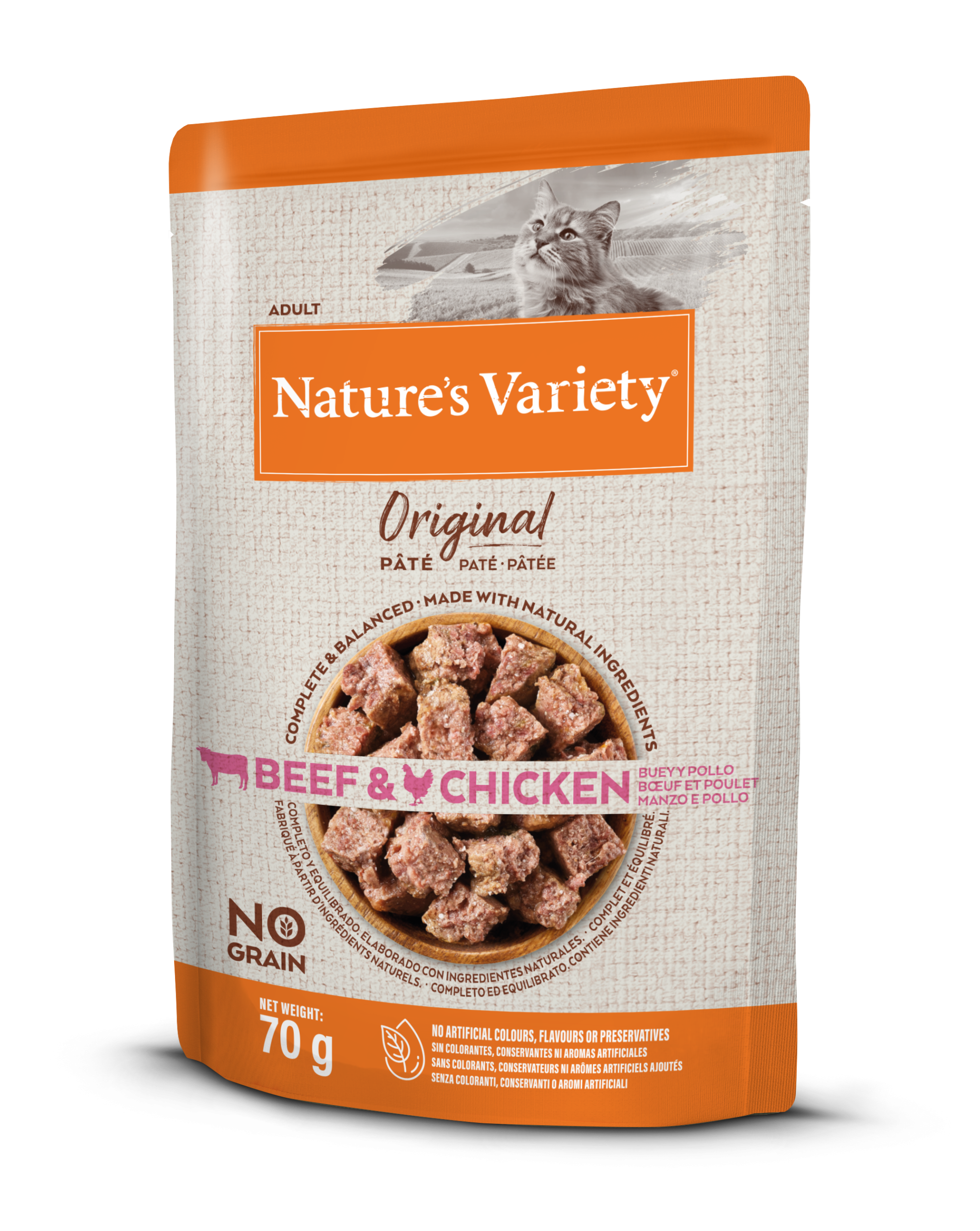 Nature's Variety NO GRAIN Paté Buey y Pollo
