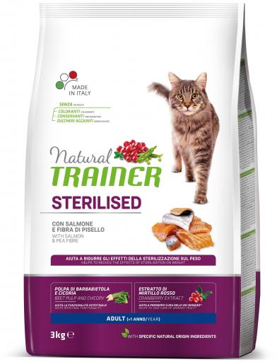 Natural Trainer Pienso de Salmón para Gato Adulto Esterilizado