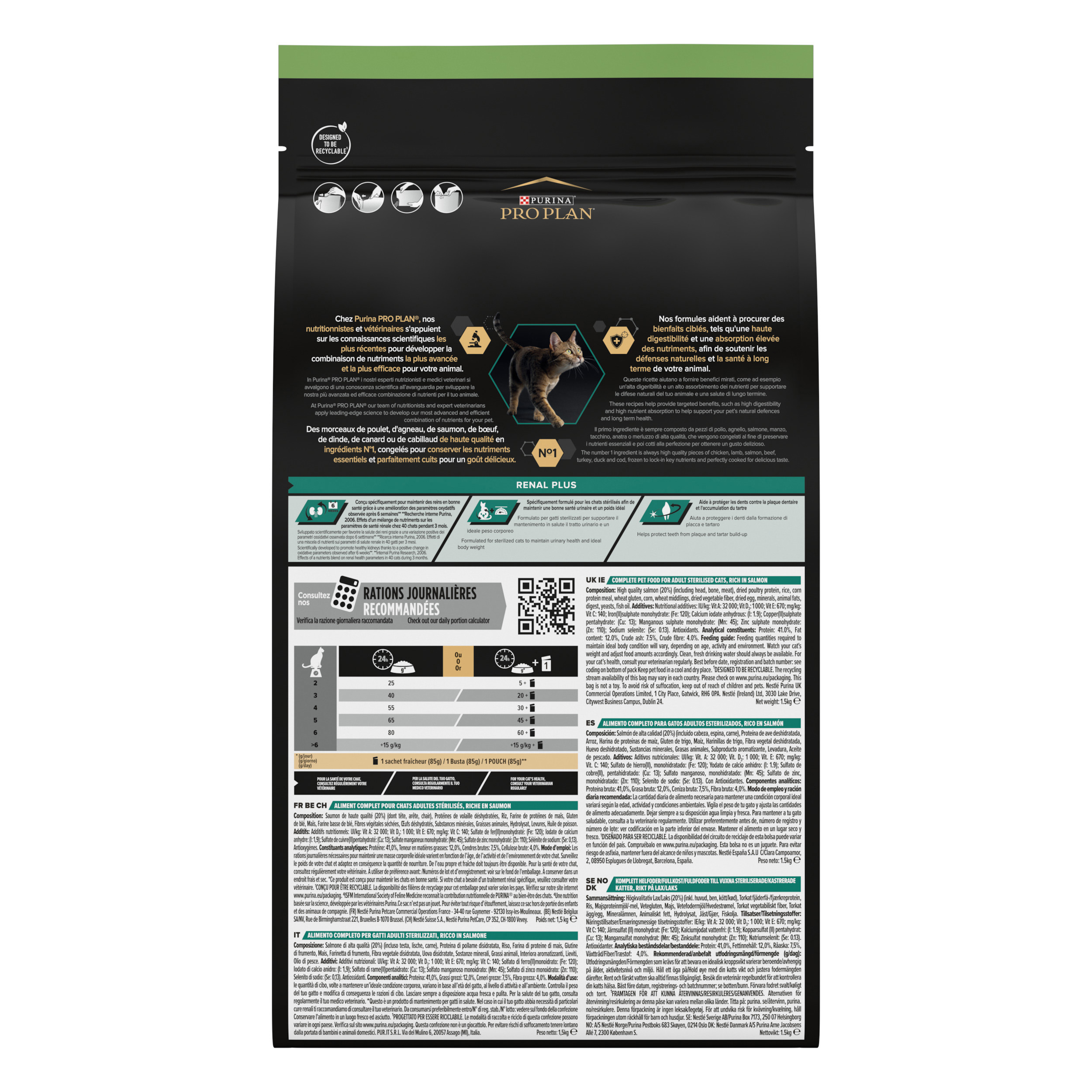 PURINA® PRO PLAN® Gato STERILISED Adult 1+ RENAL PLUS Salmón - Imagen 2