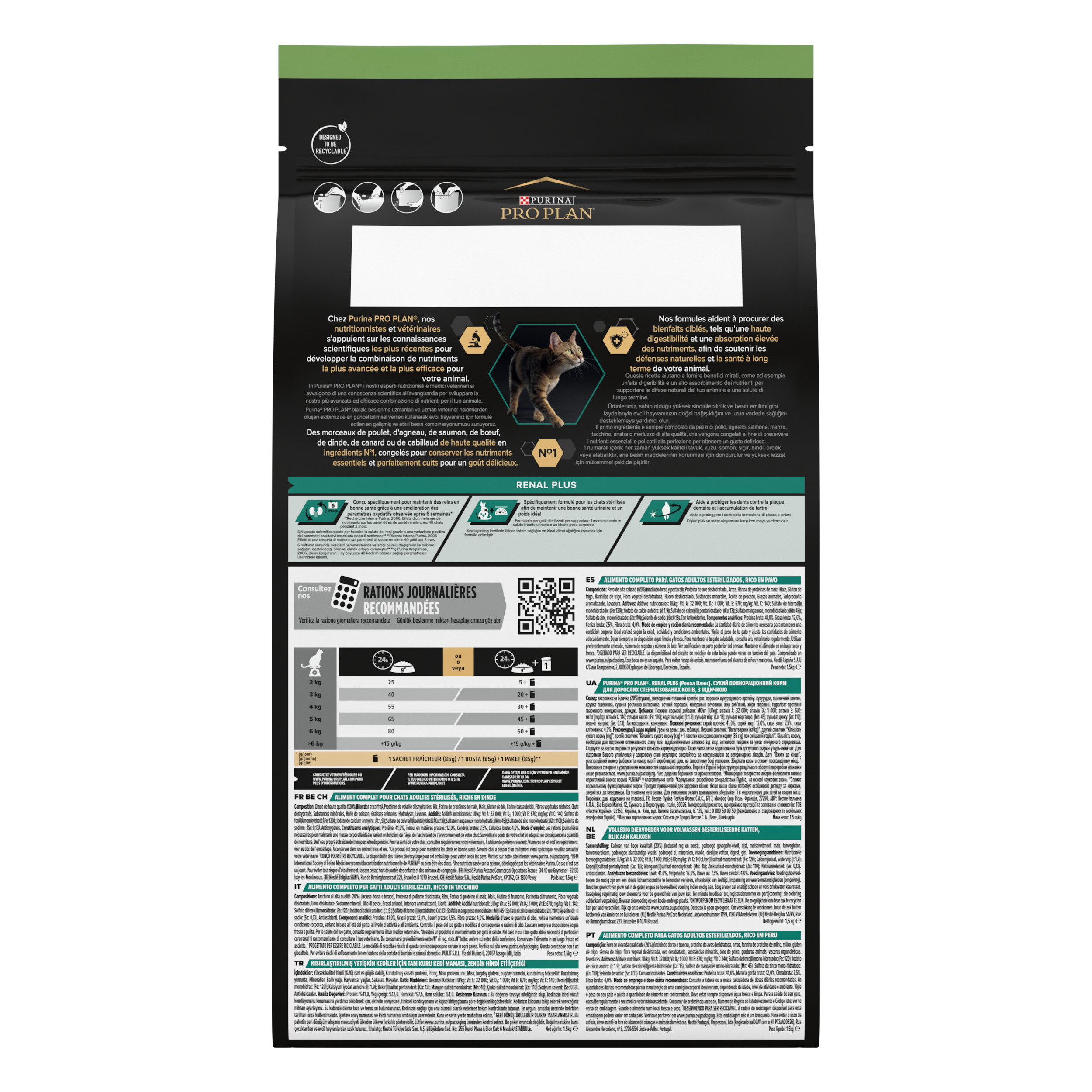 PURINA® PRO PLAN® Gato STERILISED Adult 1+ RENAL PLUS Pavo - Imagen 2