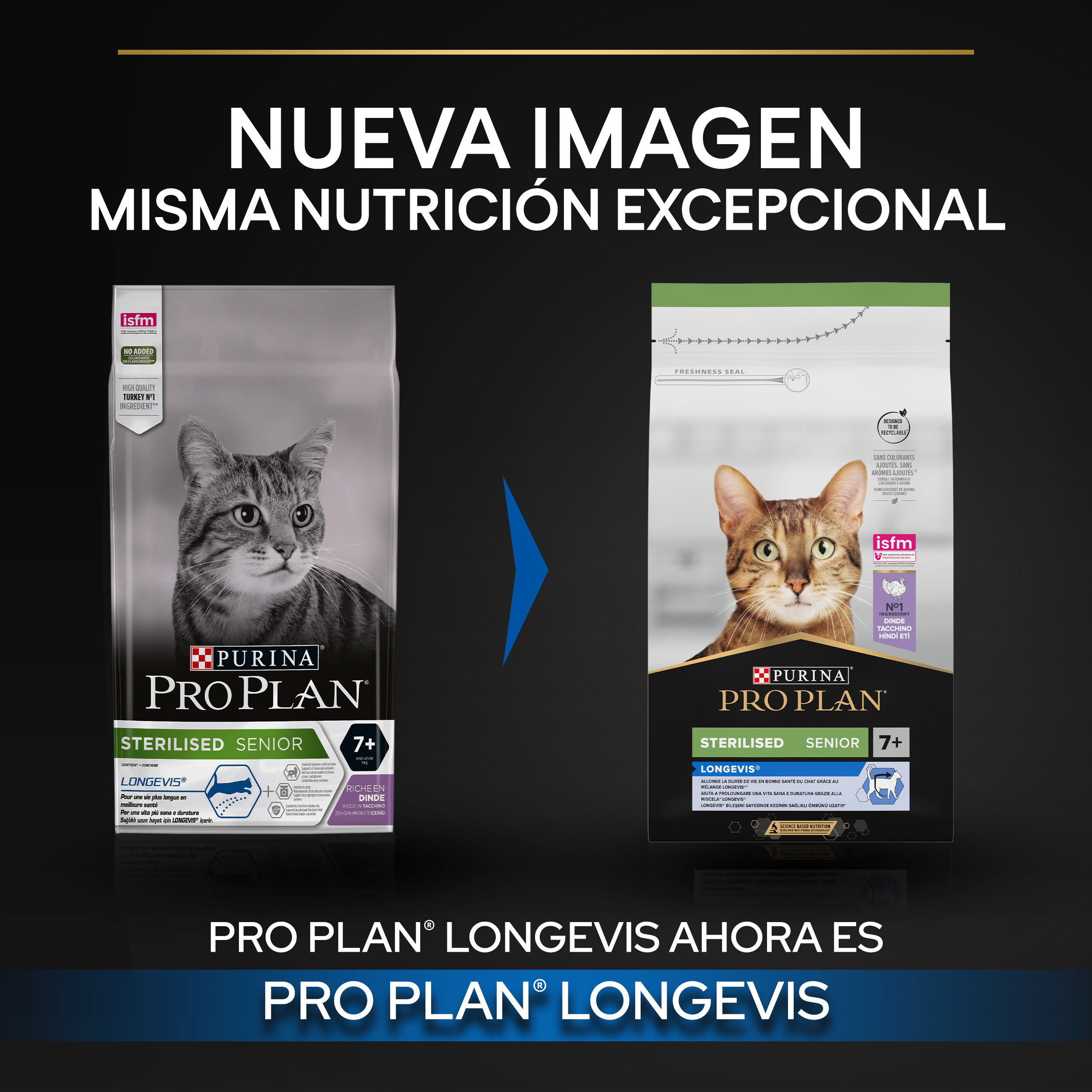 PURINA® PRO PLAN® Gato STERILISED Senior 7+ LONGEVIS® Pavo - Imagen 7