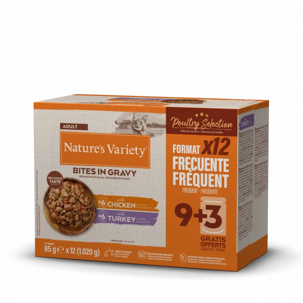Nature's Variety BOCADITOS EN SALSA MULTIPACK CARNE