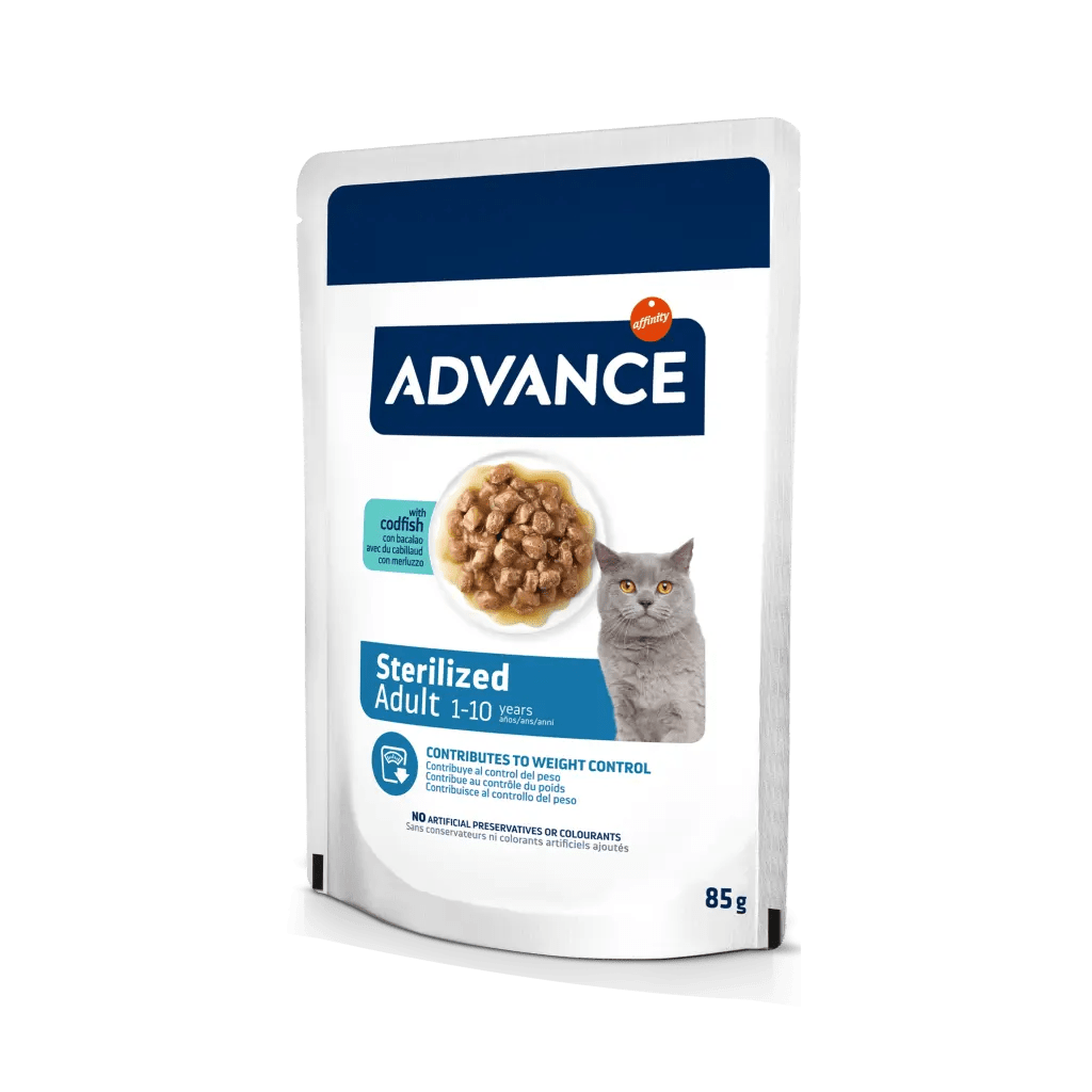 ADVANCE BOCADITOS EN SALSA ADULTO ESTERILIZADO BACALAO 85grs