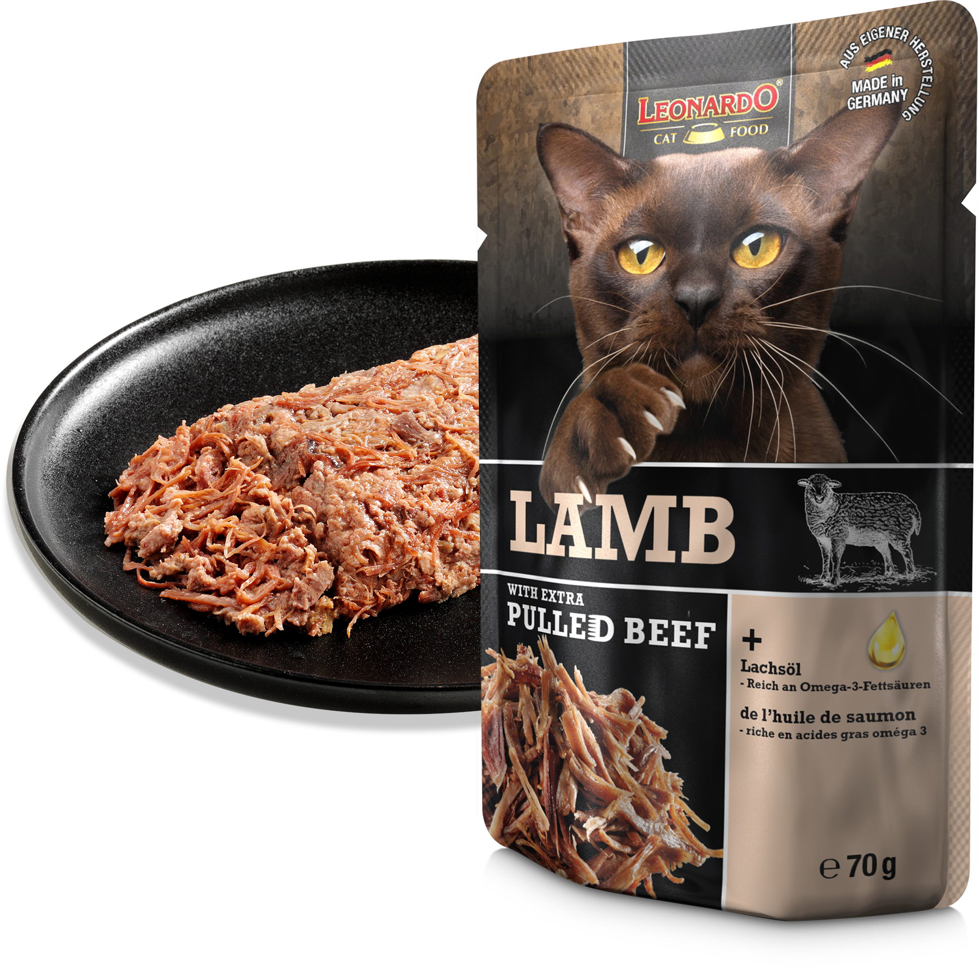 LEONARDO CORDERO CON CARNE DESMENUZADA EXTRA 70g