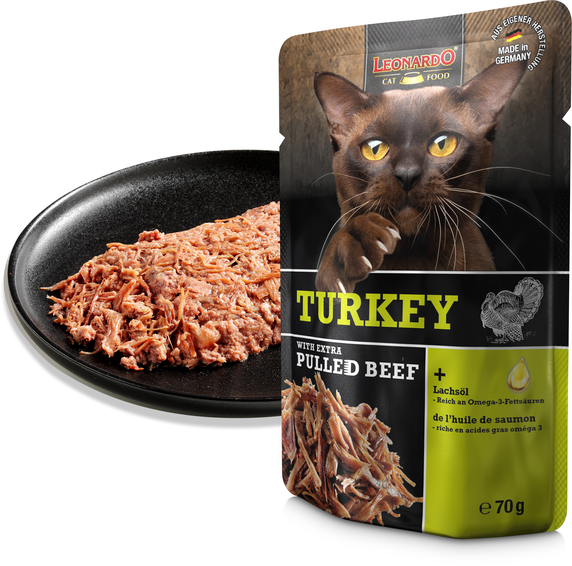 LEONARDO PAVO CON CARNE DESMENUZADA EXTRA 70g