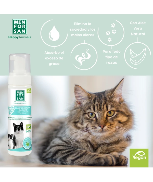 ChampĂș en espuma con aloe vera para gatos 200ml - Imagen 2