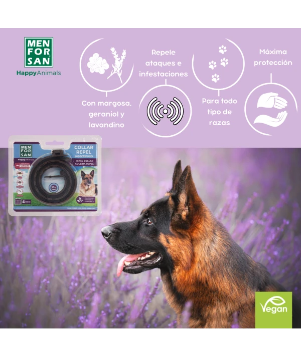 Collar Anti-insectos para razas medianas y grandes con margosa, geraniol y lavandino - Imagen 2