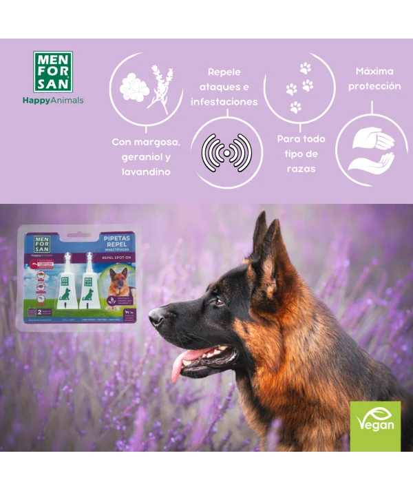 Pipetas Anti-insectos para perros con margosa, geraniol y lavandino - Imagen 4