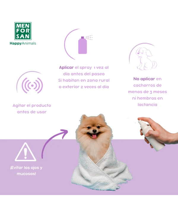 Spray Anti-insectos con margosa, geraniol y lavandino para perros - Imagen 4